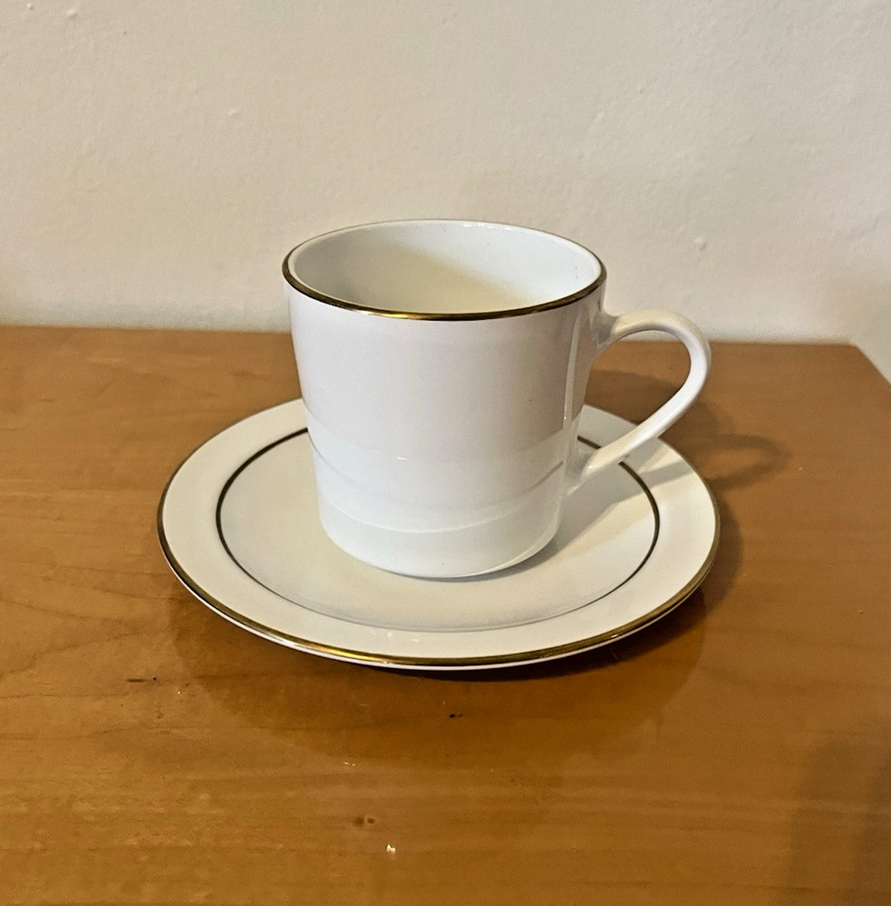 Vintage Corning Centura White Gold Trim Cup & Saucer Set MCM Replacement