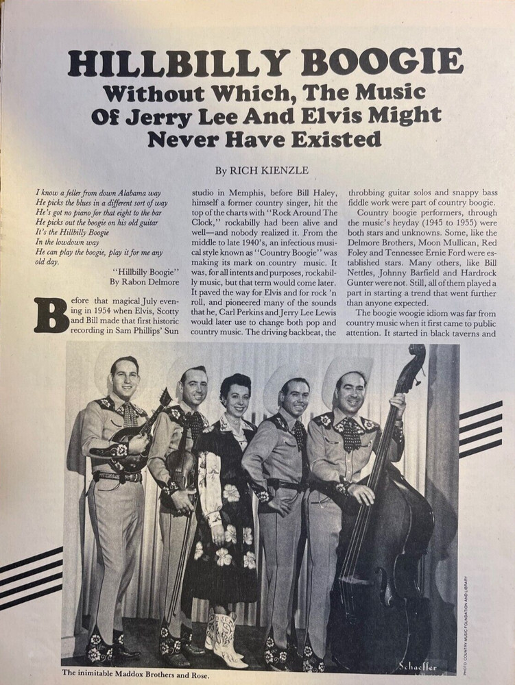1982 Hillbilly Boogie Maddox Brothers & Rose Debmore Brothers Red Foley