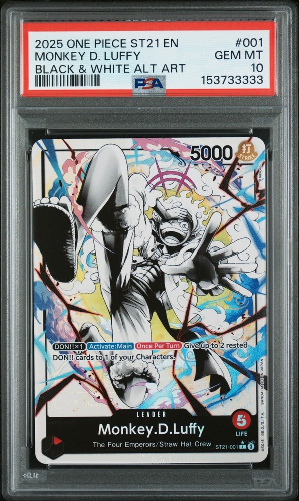 One Piece Monkey D. Luffy 2025 Strtr Dk St21-Ex Gear 5 #001 Blw Alt Art Psa 10RCH IS ACCEPTING CONSIGNMENTS! UP TO 95% PAYOUTS!