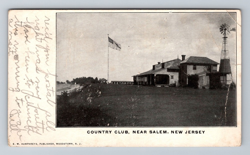 Salem NJ-New Jersey, Country Club Scenic View Vintage Postcard
