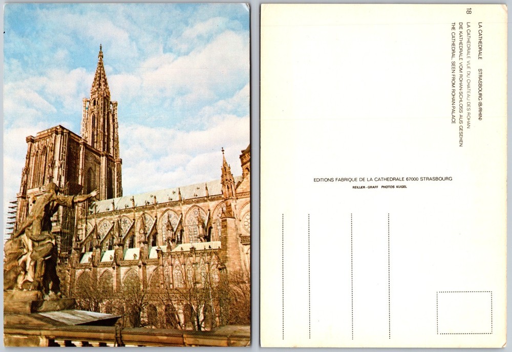 Continental Strasbourg Cathedral Postcard