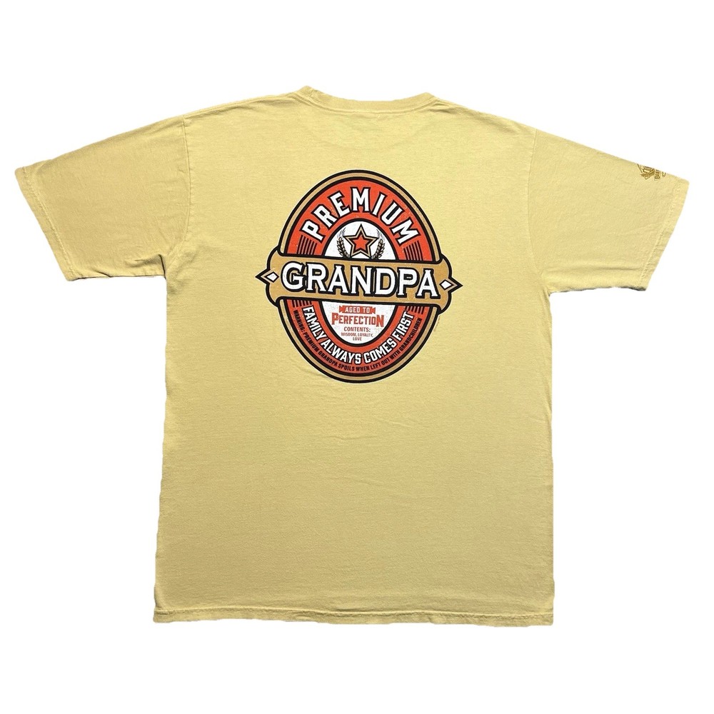 Vintage Crazy Shirts Beer Dyed Grandpa T Shirt Mens L Yellow