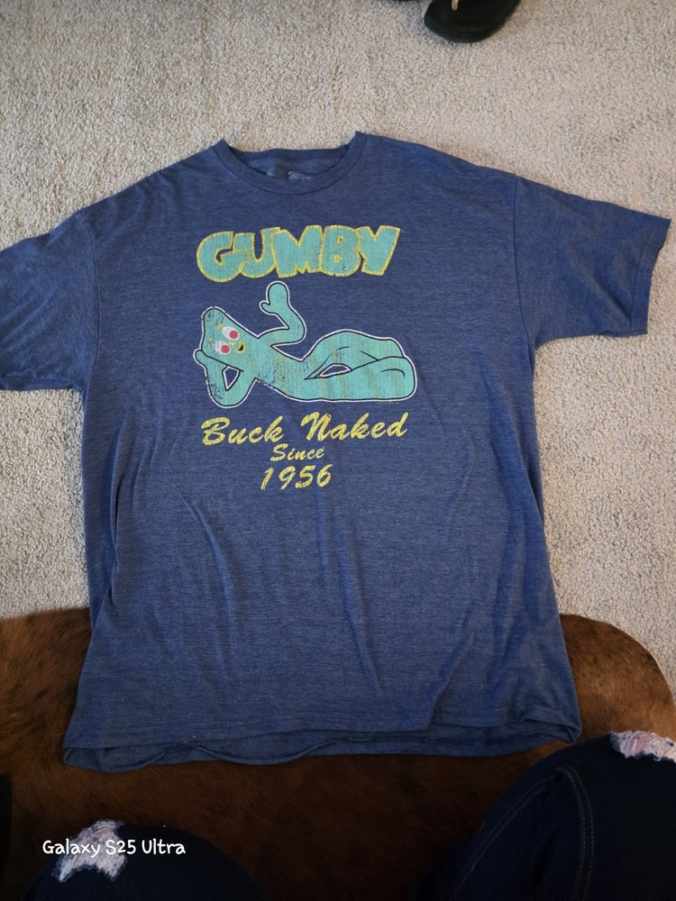 Gumby Graphic T-Shirt Men's 2XL Savvy Y2K Buck Naked Retro