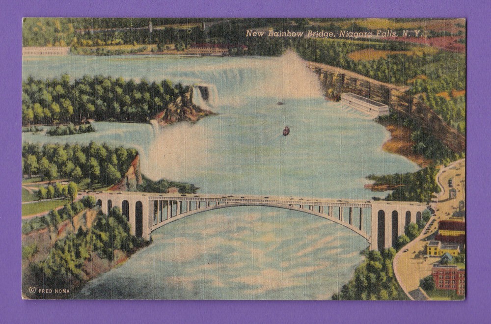 New York- Niagara Falls, New Rainbow Bridge Vintage Pc. 1102