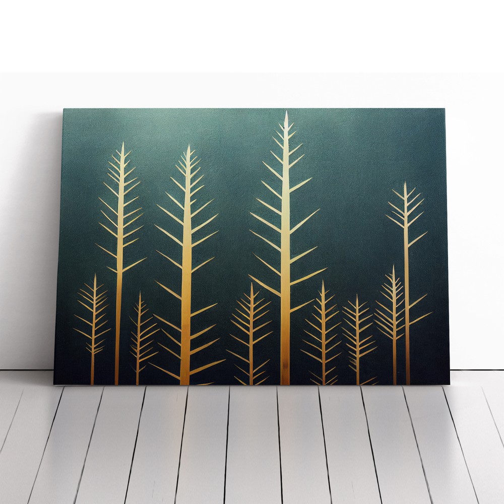 Refined Abstract Pine Trees Canvas Wall Art Print Framed Picture Home Decor