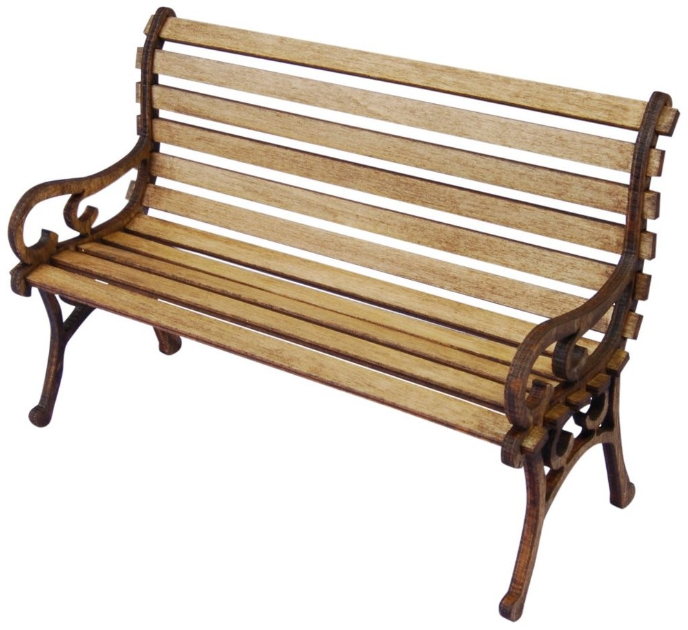 1/12 Scale Miniature Wooden Park Bench Model Kit by Cobaanii Mokei WF-010