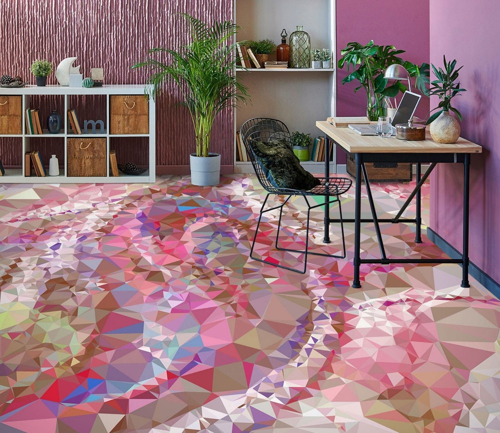 3D Pink Pattern SKE1561 Decorative Epoxy Floor and Wallpaper Decal
