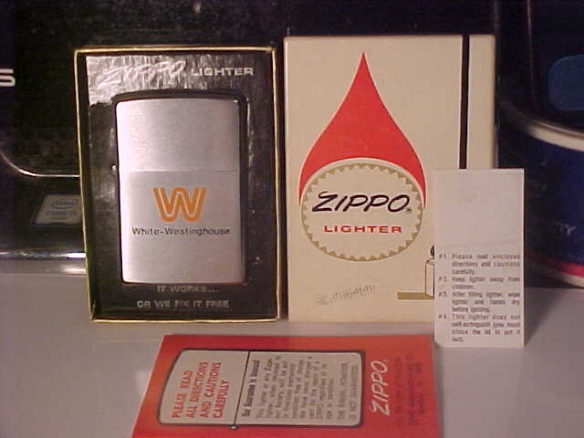 1976 Vintage Unfired Unlit  ZIPPO WHITE - WESTNGHOUSE Cigarette Lighter In Box