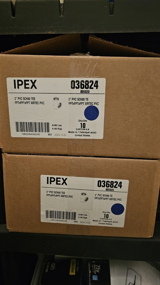 IPEX 2 Xirtec PVC Schedule 80 Tee FNPT x FNPT x FNPT 20 Pieces New In Box