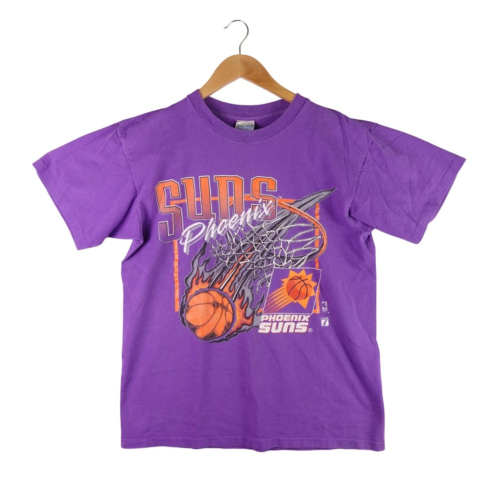 Vintage Phoenix Suns T Shirt Mens Large Purple Single Stitch NBA Basketball 90s