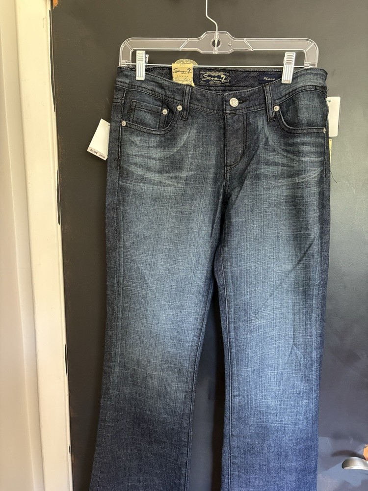 Seven 7 Jeans -NWT -Women’s Size US 5- Flare- Rhinestones-Premium Blue Label