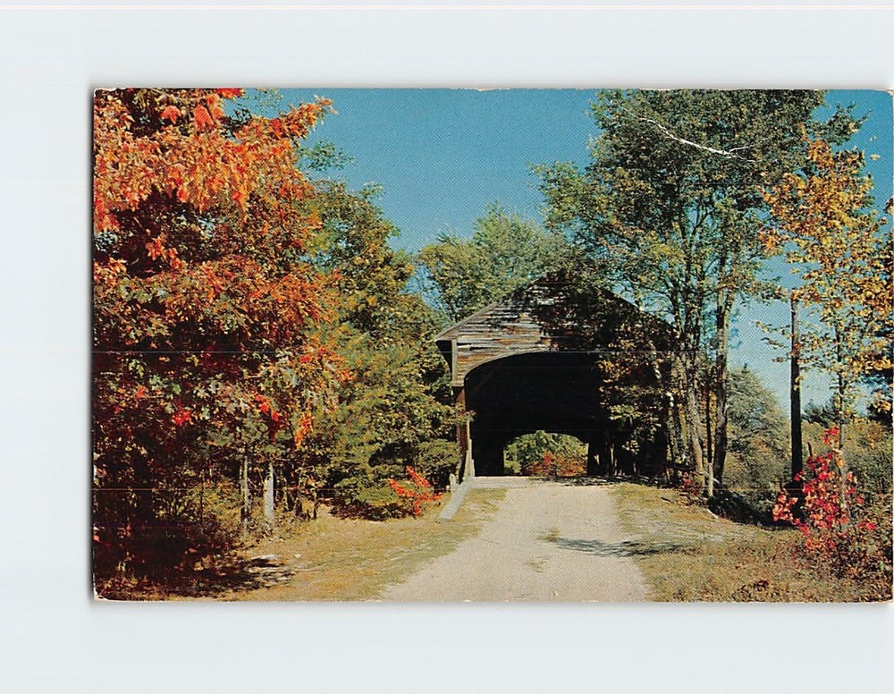 Postcard Hemlock Covered Bridge Fryeburg Maine USA North America