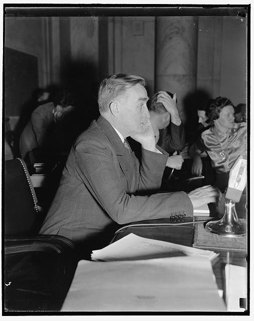Co-chairman,Monopoly Committee,Senator Joseph C O'Mahoney,hearing,Capitol,1938