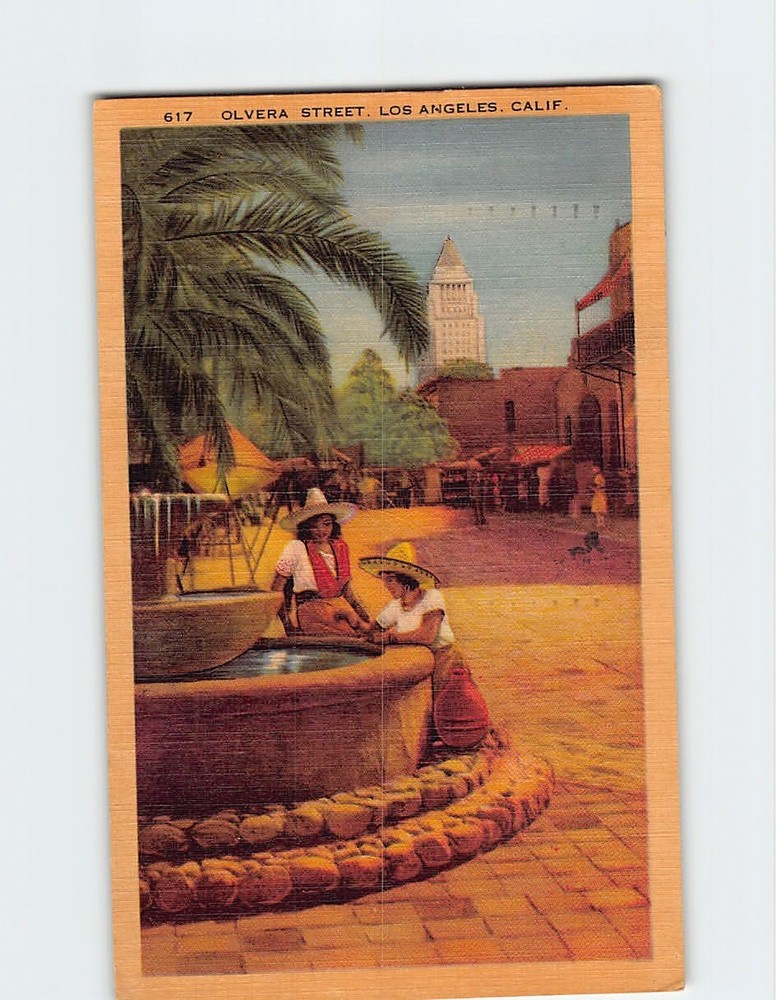 Postcard Olvera Street Los Angeles California USA