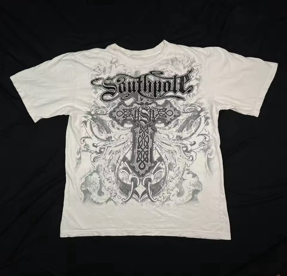 Mens Y2K Gothic Graphic T Shirt Streetwear South pole Wing  Grunge Vinatage Tee