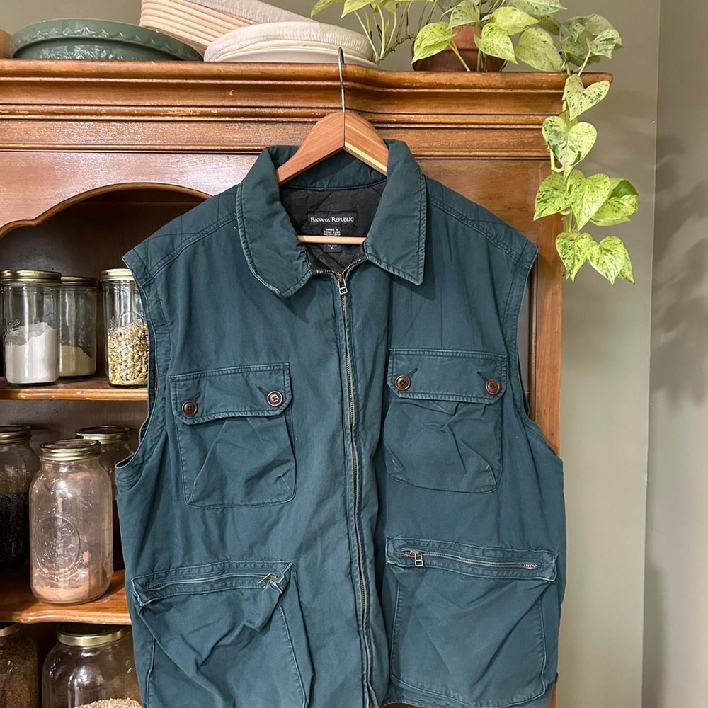 Men’s Banana Republic 100% cotton Utility Vest - Chore coat, work coat, gorpcore