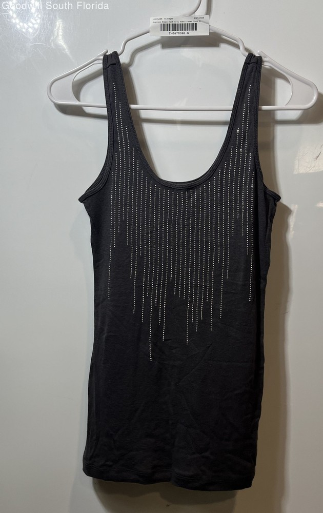 Express Womens Black Embellished Scoop Neck Sleeveless Pullover Tank Top Size S