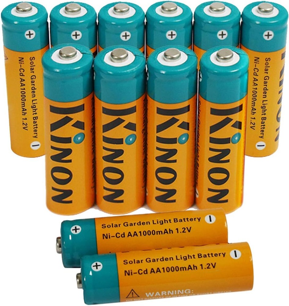 Kinon Double A Rechargeable Batteries 1.2V NiCD AA 1000mAh 12 Pieces for Outdoor