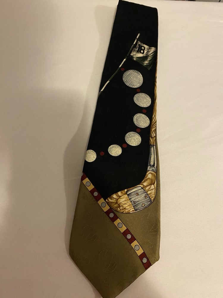 Vintage Men’s Silk Evan Picone Golf Sports Design Tie