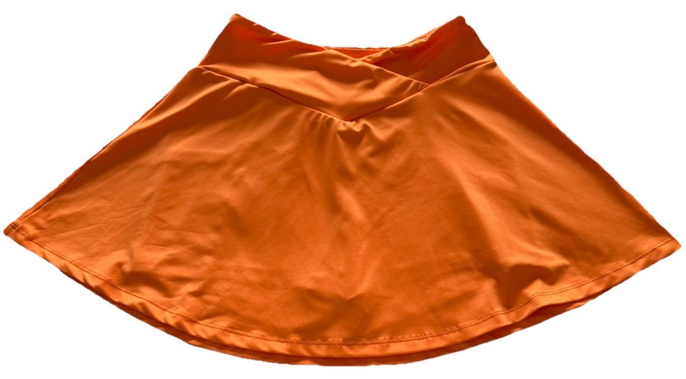 🧡SHEIN Tennis Skort Skirt Built-In Shorts-Orange-Size S🧡
