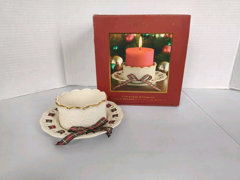 Lenox Christmas Candle Holder with Ribbon Accent Candle Not Included-image