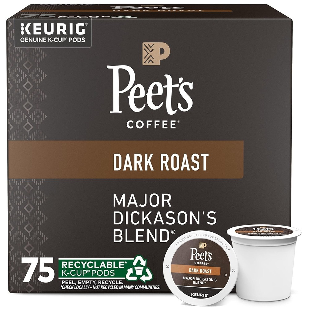 Peet's Coffee, Dark Roast Keurig K-Cup Pods - Major Dickason's Blend 75 Count
