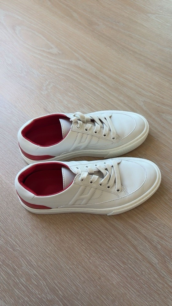 Used Hermes Woman’s White Sneakers Size 35.5 Made In France No Box