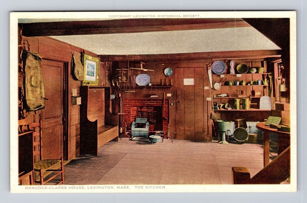Lexington MA-Massachusetts, Hancock Clarke House, Kitchen, Vintage Postcard