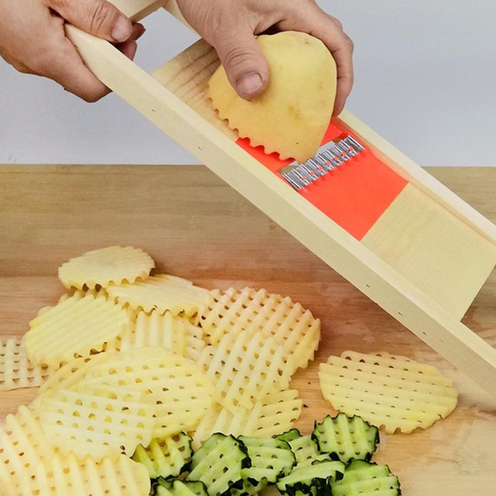 Stainless Steel Waffle Grid Potato Chips Slicer French Fry Maker