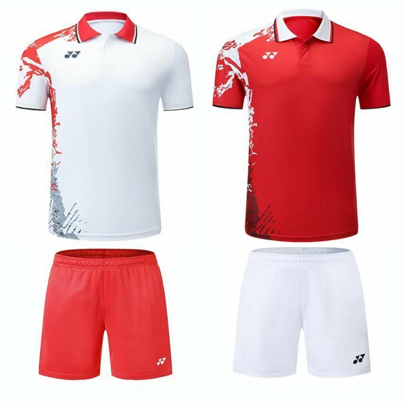 New Men's Top, Tennis and Badminton Sportswear Set, T-shirt and Shorts