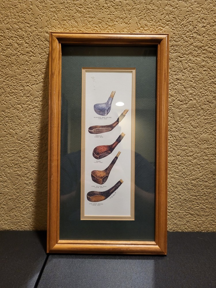 Decorel Fine Art Vintage Wood Golf Club Print Framed
