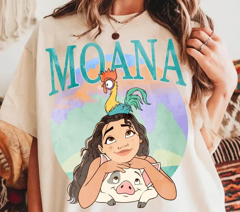 Moana Hei Hei And Pua Tropical Sunset Shirt, Wayfinder Tee, Moana and Friends Sh