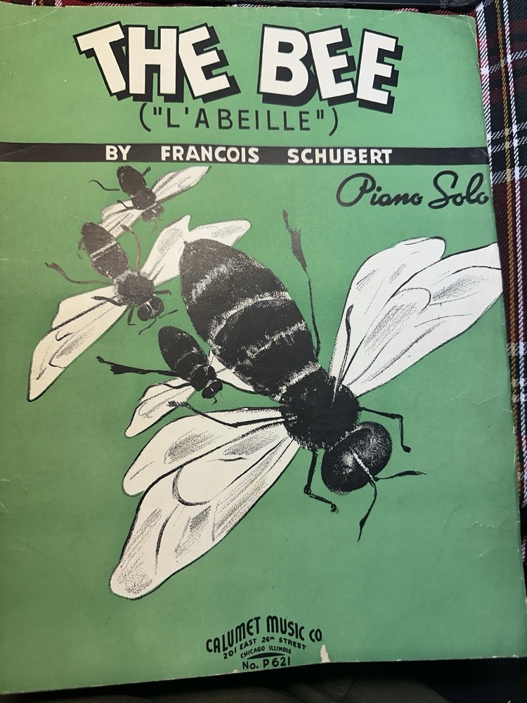 A 1937 Piano Novelty Sheet Music THE BEE by Schubert
