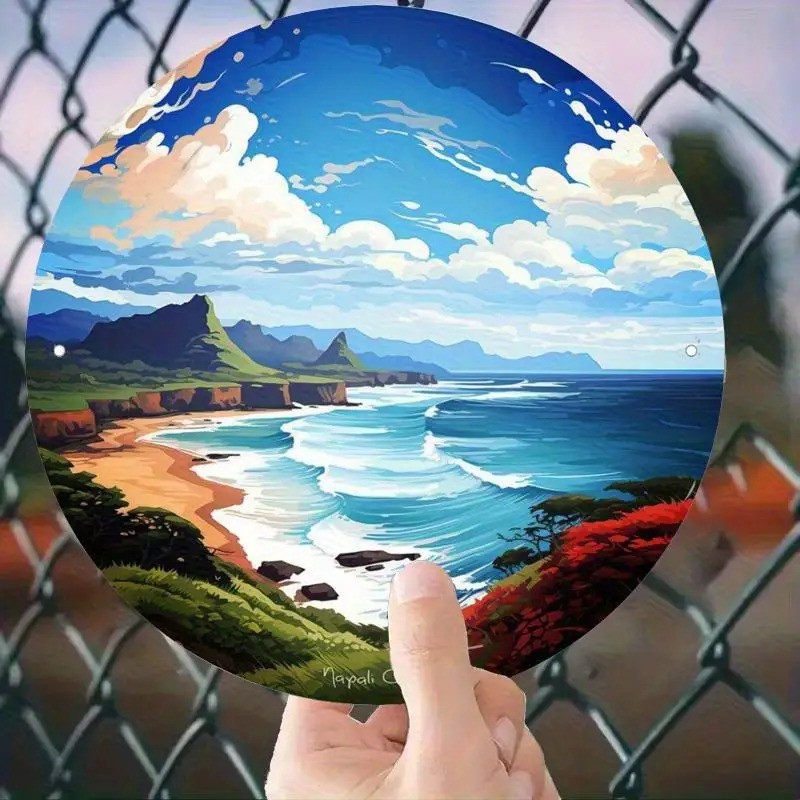 Napali Scenery Aluminum Wall Art Sea Mountains Tropical Beach Modern
