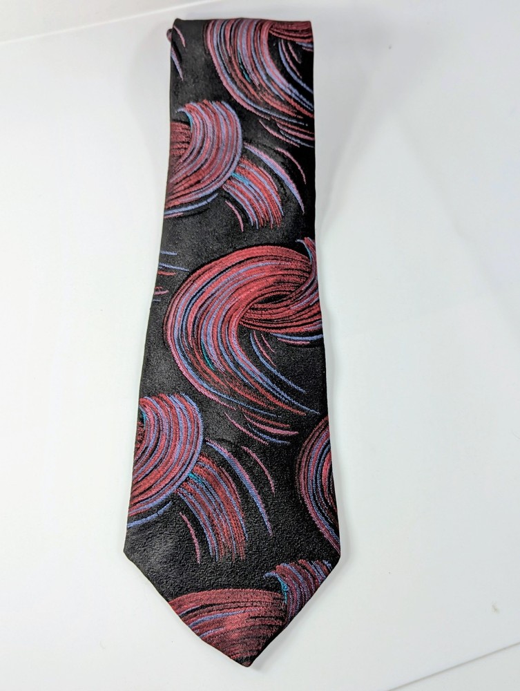 Vintage Serica Italian 100% Silk Mens Tie Bergundy Wine Made in Italy Excellent