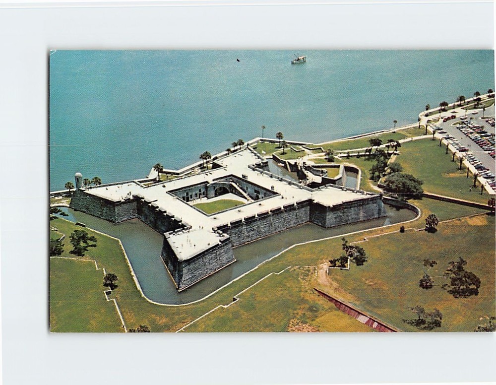 Postcard Aerial View Castillo de San Marcos National Monument St. Augustine FL