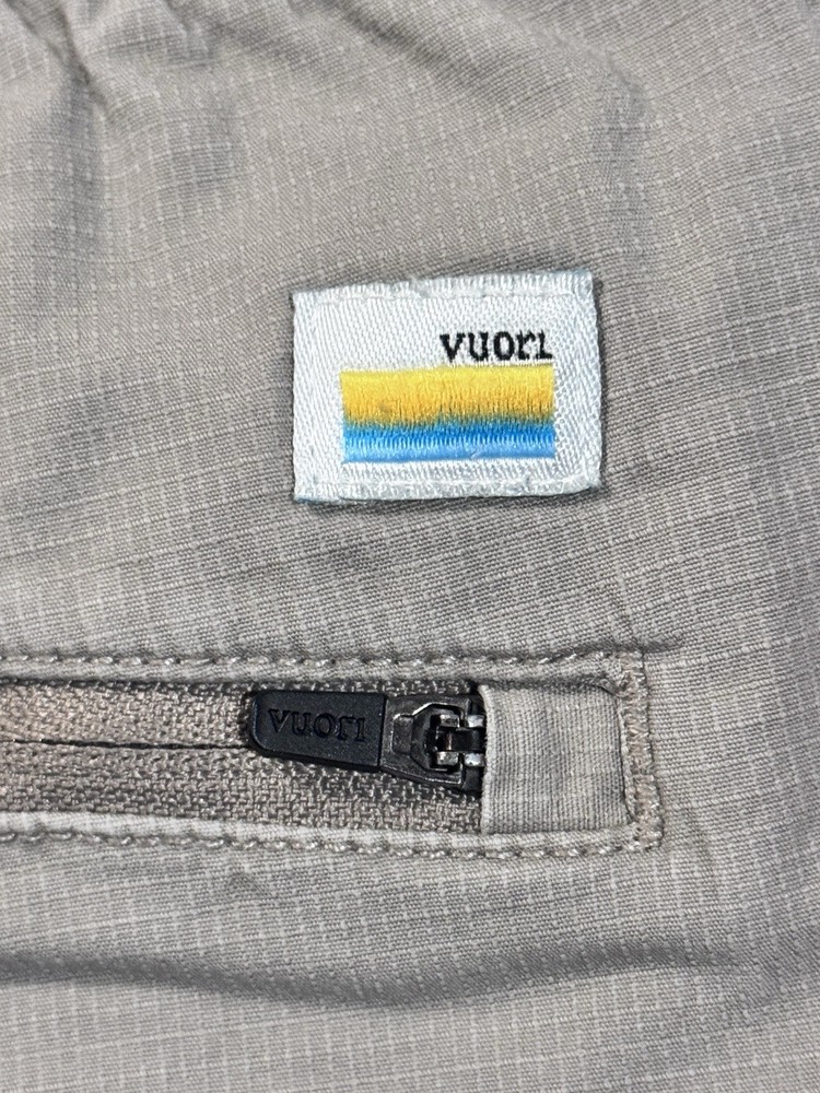 Vuori Ripstop Traveler Jogger Pants Men's Medium Taupe Organic Cotton EUC Green