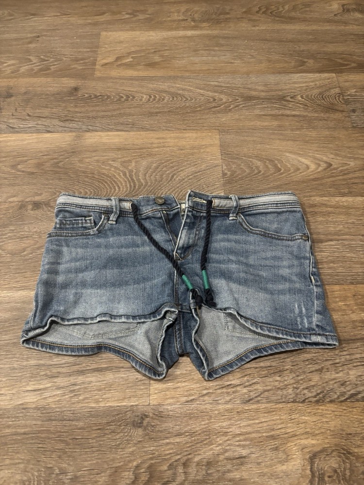 Vintage Roxy Denim Cut-Off Shorts – Size 9/29 – Blue Drawstring Waist