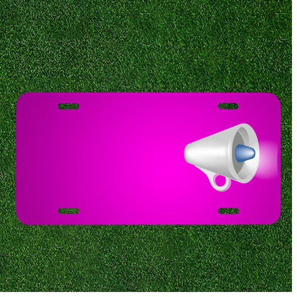 Custom Personalized Car License Plate with Name – Megaphone Loud Amplify Design