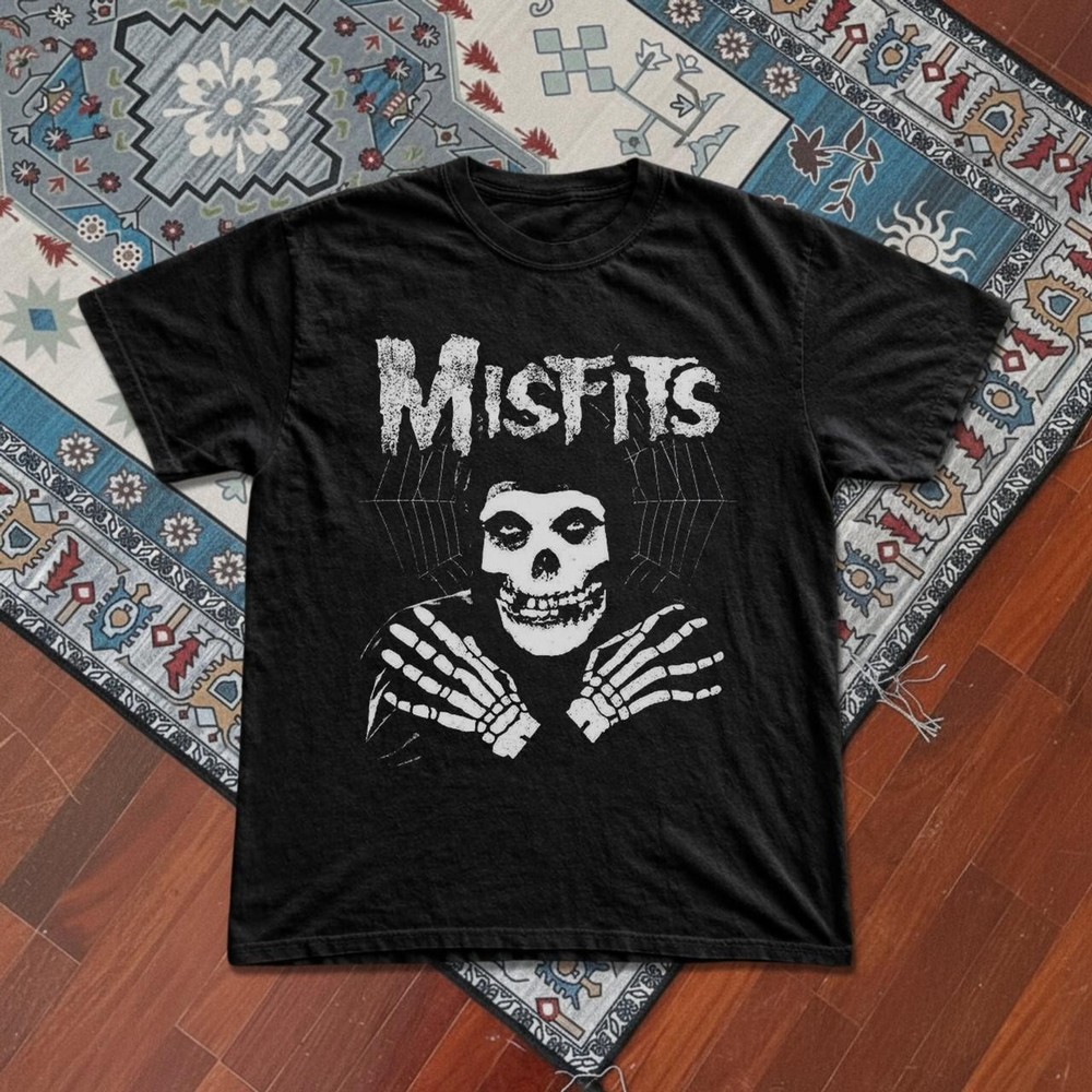 Vtg style Misfits band rock punk music tour concert black color shirt VK08409