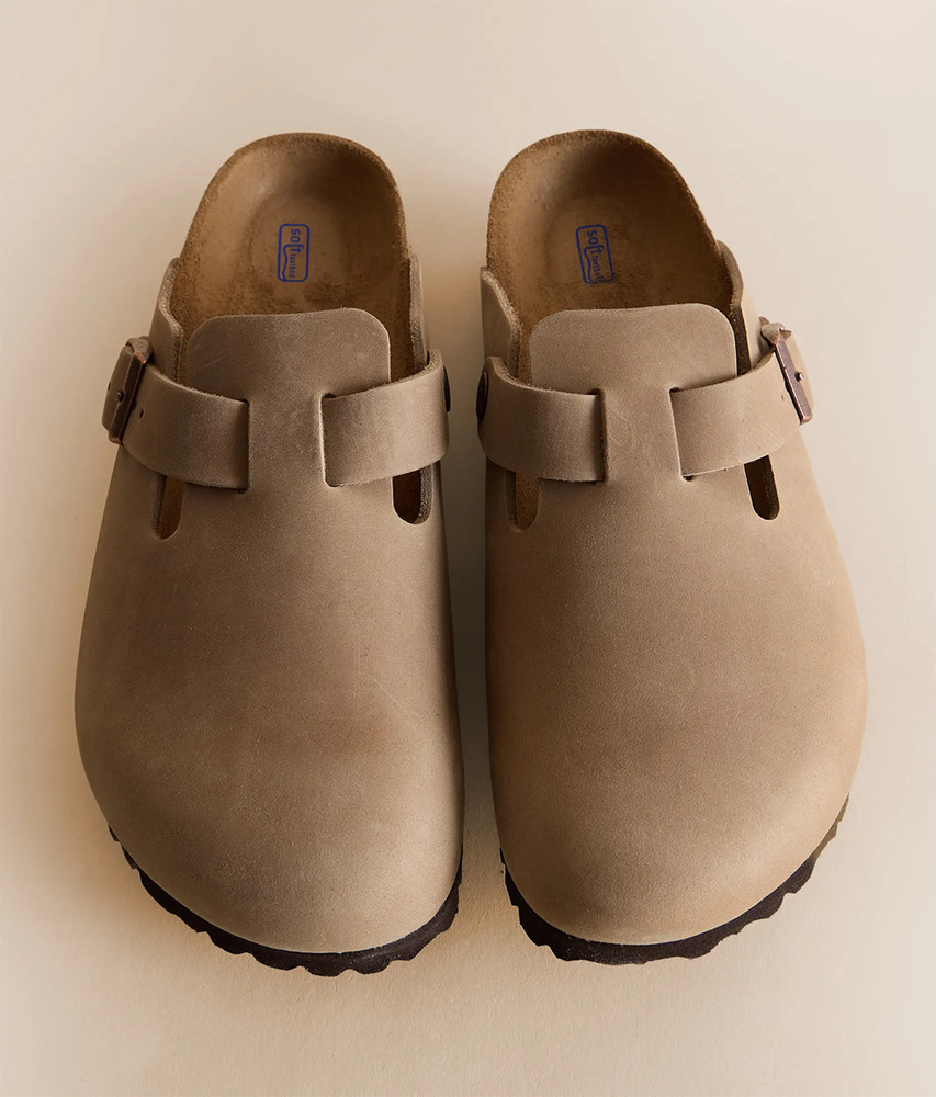 Birkenstock Boston Oiled Leather Soft Footbed Clogs Tobacco Brown Men's Shoes