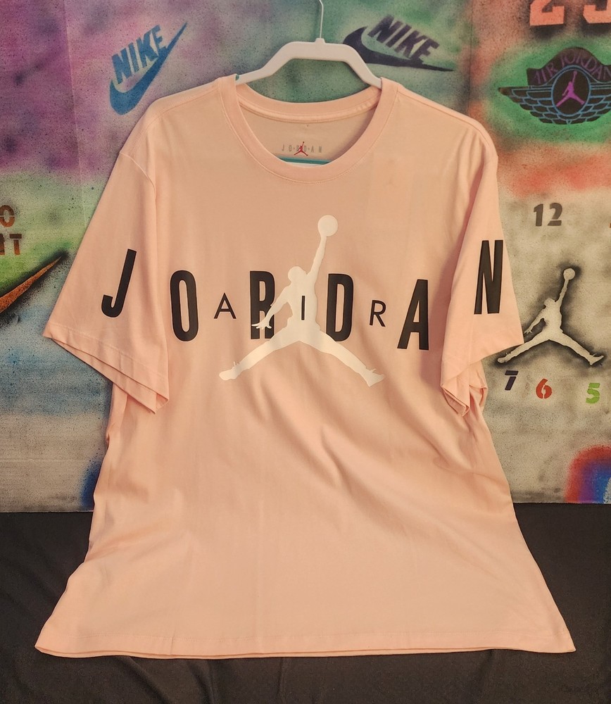 Jordan Men's 2XL Pink Graphic Logo Crew Neck Short Sleeve Cotton T-Shirt
