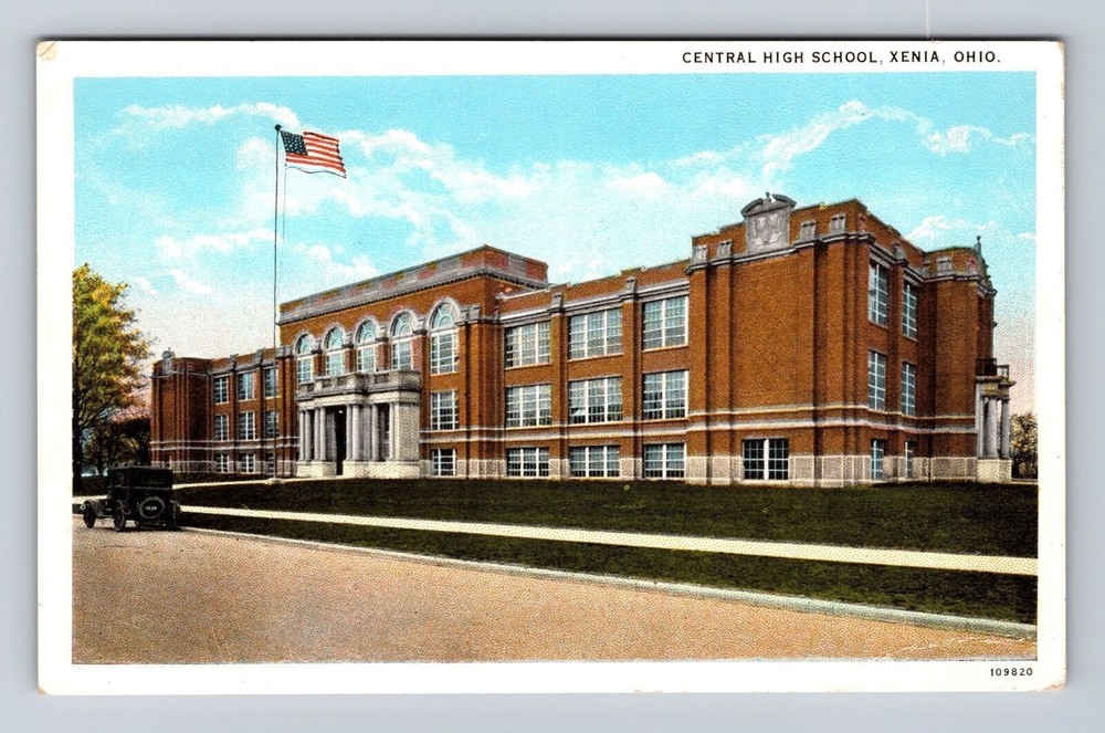 Xenia OH-Ohio, Central High School, Antique, Vintage Souvenir Postcard