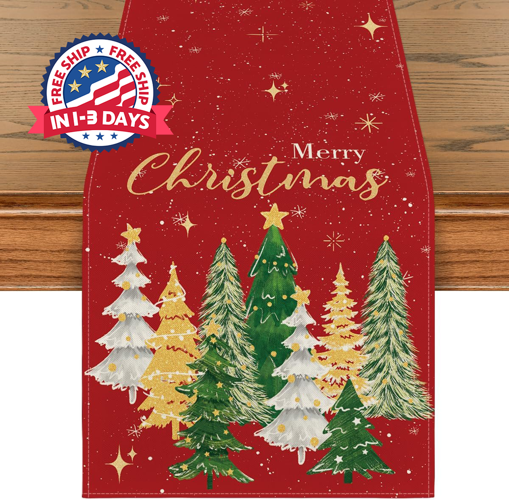 Camino De Mesa de Navidad con árboles de Navidad Para comedor de cocina,,,