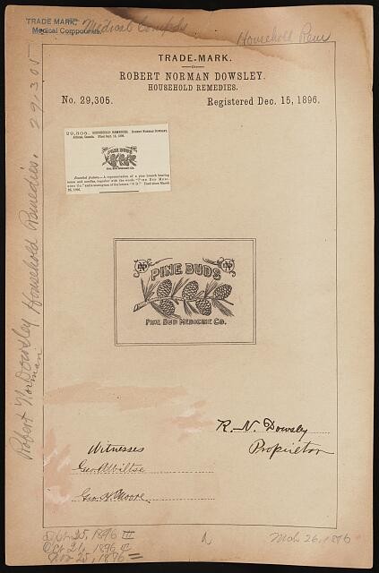 Robert Norman Dowsley for Pine Bud Medicine Co brand Household Remedies