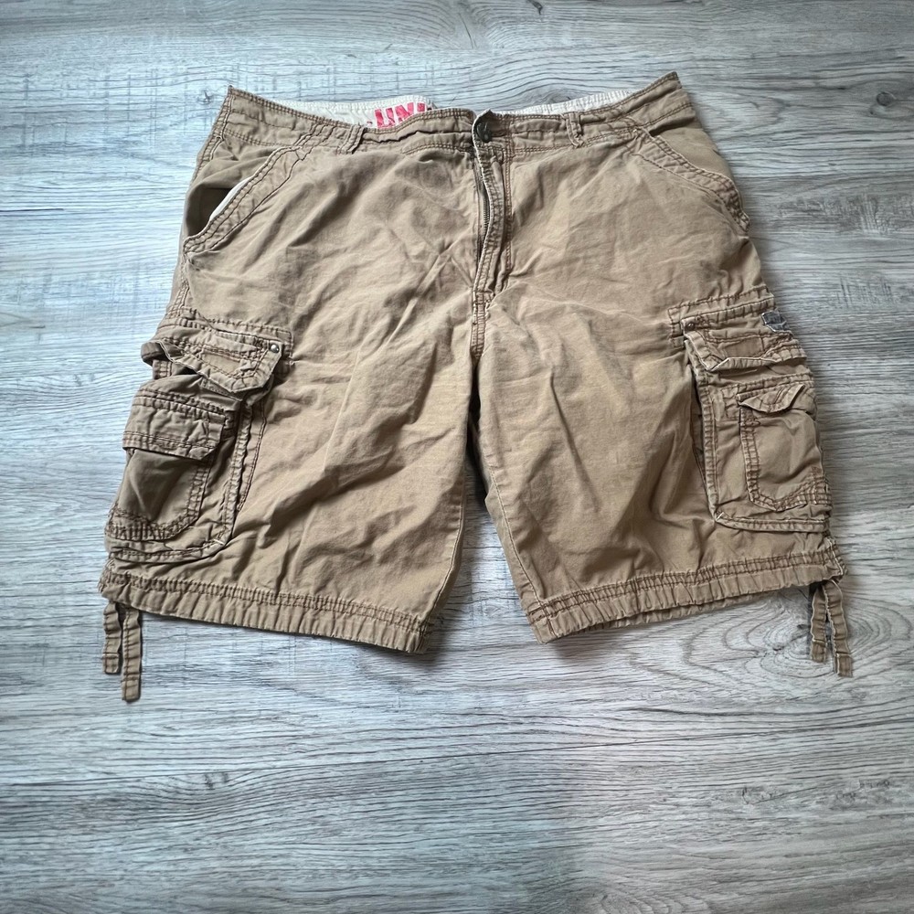 Unionbay Cargo Shorts Mens 38 Khaki Tan Multi Pocket Cotton Utility Relaxed Fit
