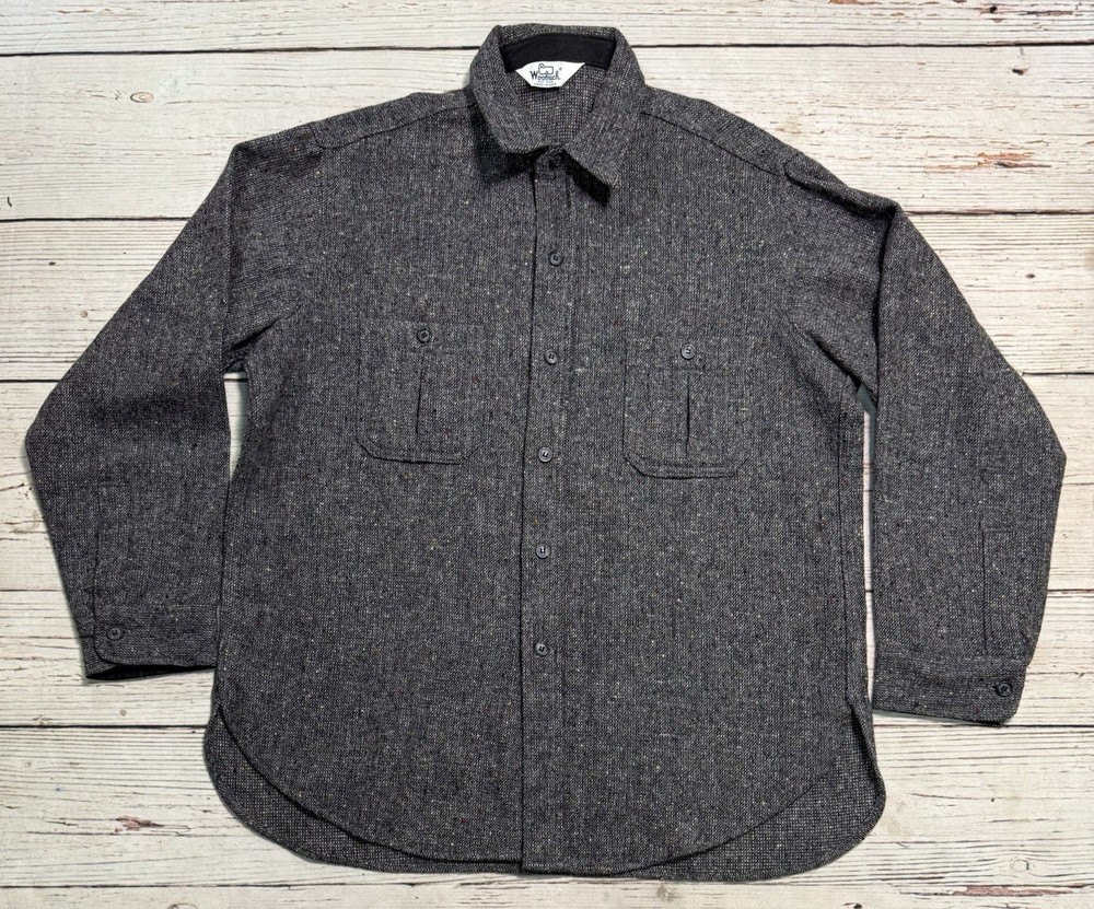 Woolrich Shacket Gray Wool Shirt Jacket Button Shirt Men’s See Pictures For Sz