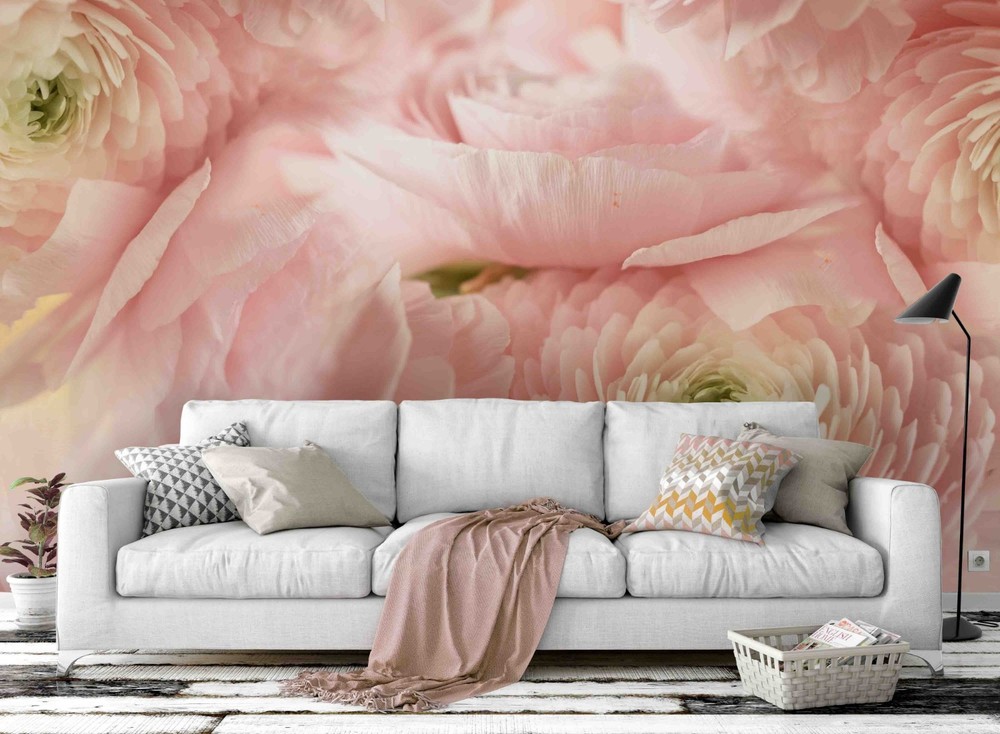 3D Pink Flowers Plants Close-up Wall Murals Wallpaper Murals Wall Sticker