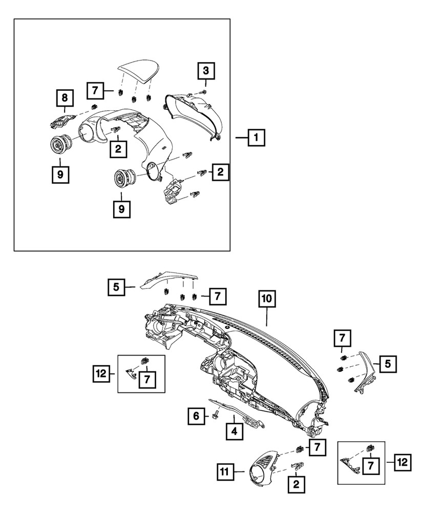 Genuine Mopar Air Conditioning & Heater Outlet 6LE75U0DAA