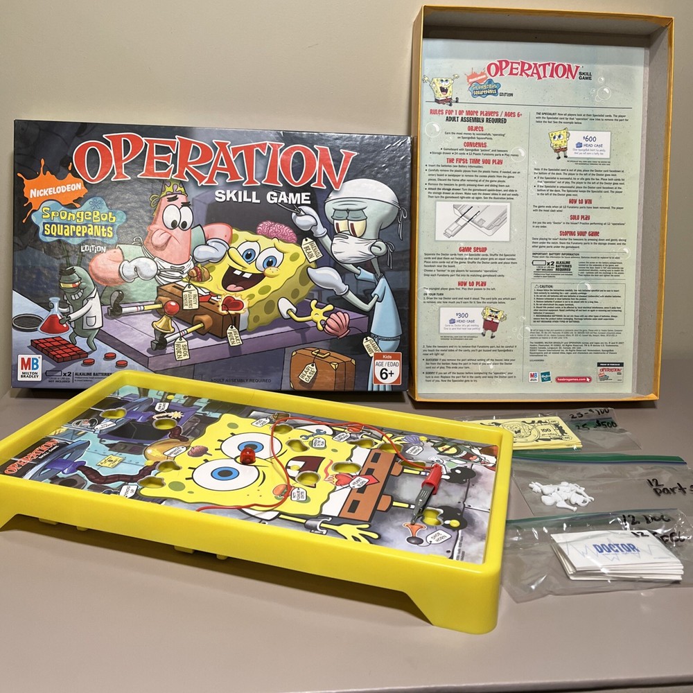 SpongeBob SquarePants Operation Skill Game Nickelodeon Milton Bradley Complete